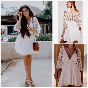 NWOT Free People Bella Note Eyelet Mini dress